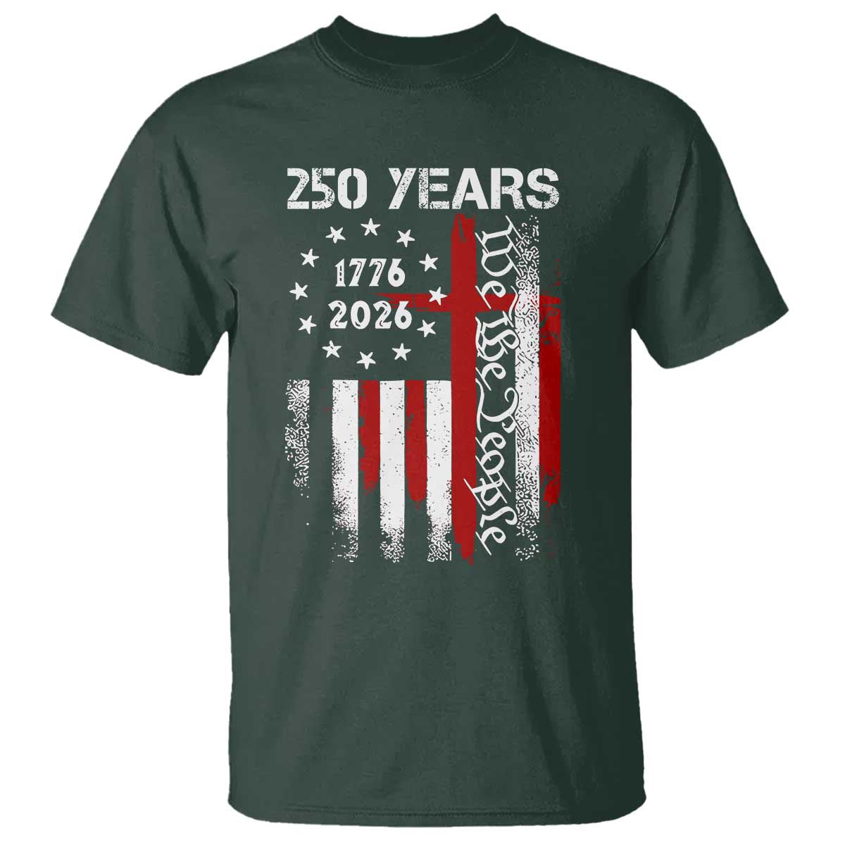 250 Years America Anniversary Christian USA Flag T Shirt