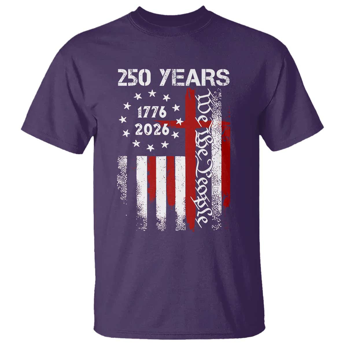 250 Years America Anniversary Christian USA Flag T Shirt