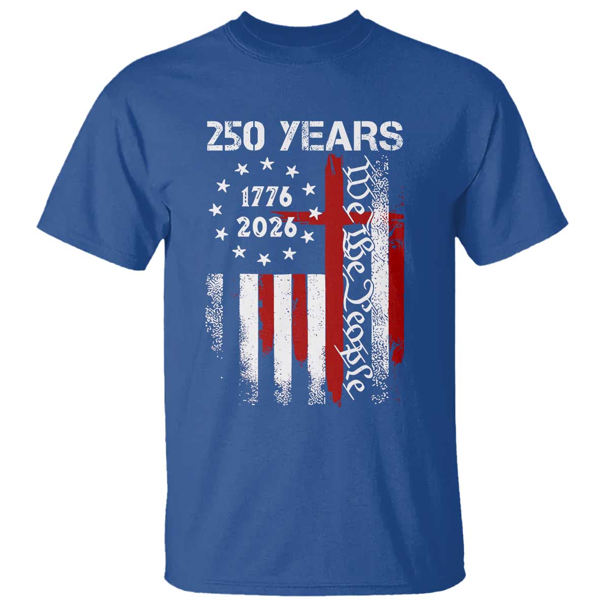 250 Years America Anniversary Christian USA Flag T Shirt