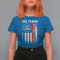 250 Years America Anniversary Christian USA Flag T Shirt For Women