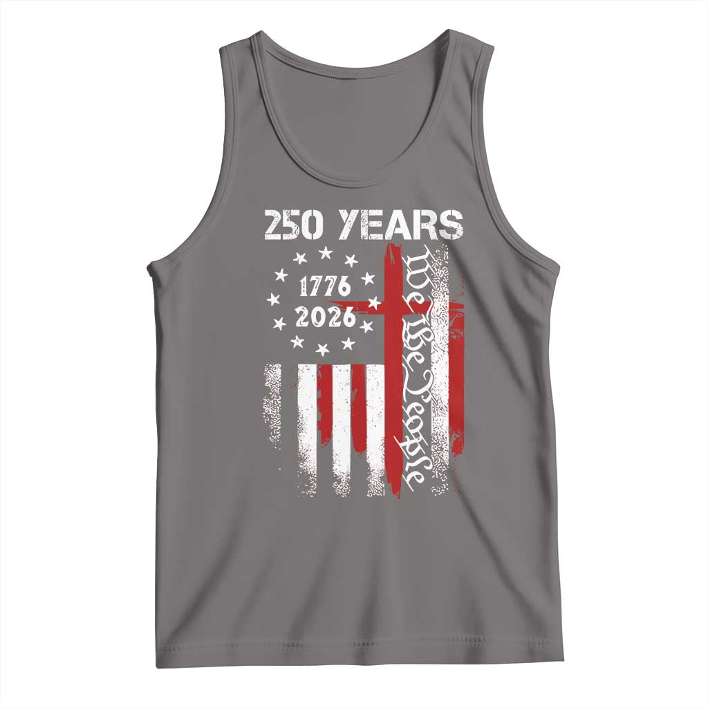 250 Years America Anniversary Christian USA Flag Tank Top