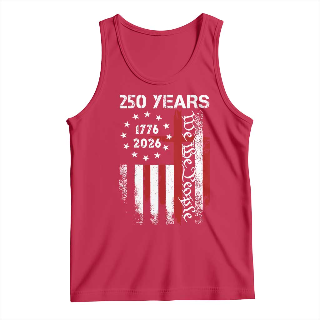 250 Years America Anniversary Christian USA Flag Tank Top
