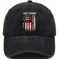 250 Years America Anniversary Christian USA Flag Washed Cotton Baseball Cap