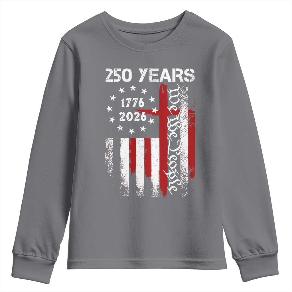 250 Years America Anniversary Christian USA Flag Youth Sweatshirt