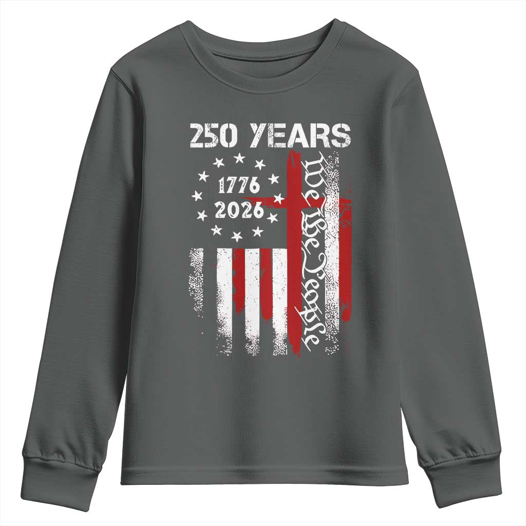 250 Years America Anniversary Christian USA Flag Youth Sweatshirt