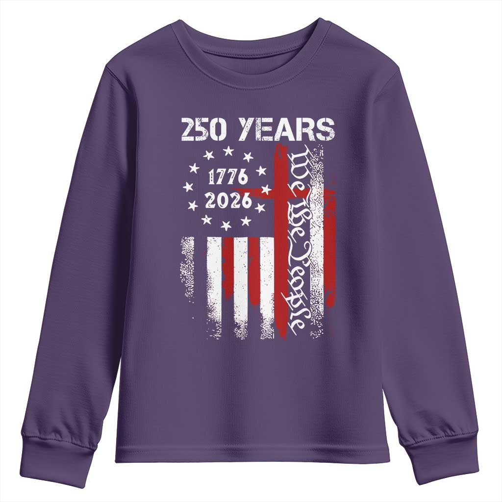 250 Years America Anniversary Christian USA Flag Youth Sweatshirt
