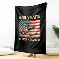USA 250 Years 1776 2026 Patriotic Jets Trail American Flag Throw Blanket