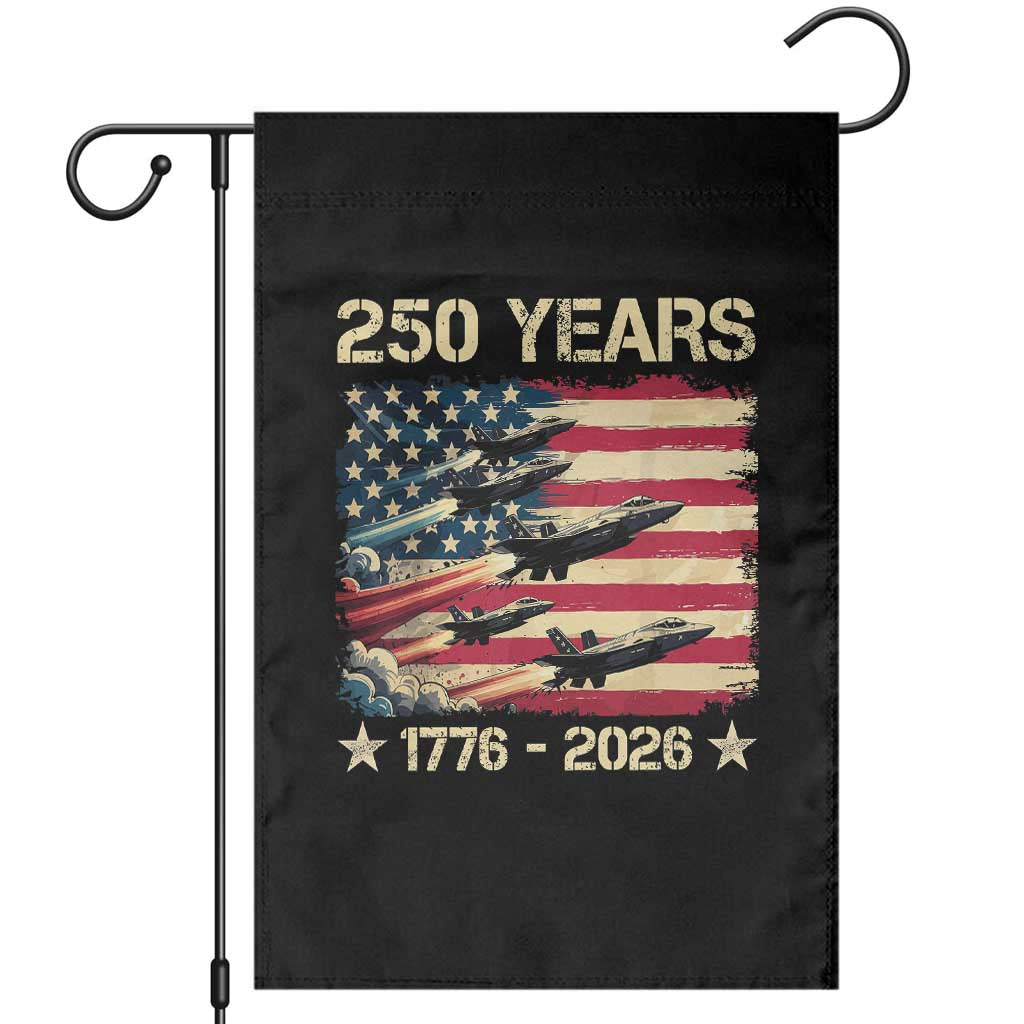 USA 250 Years 1776 2026 Patriotic Jets Trail American Flag Garden Flag