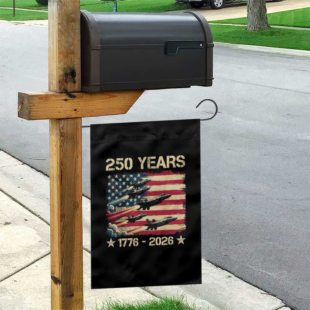 USA 250 Years 1776 2026 Patriotic Jets Trail American Flag Garden Flag