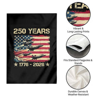 USA 250 Years 1776 2026 Patriotic Jets Trail American Flag Garden Flag