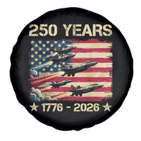 USA 250 Years 1776 2026 Patriotic Jets Trail American Flag Spare Tire Cover