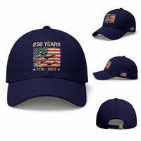 USA 250 Years 1776 2026 Patriotic Jets Trail American Flag Baseball Cap