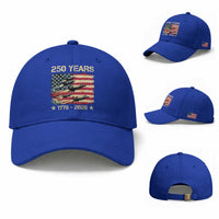 USA 250 Years 1776 2026 Patriotic Jets Trail American Flag Baseball Cap