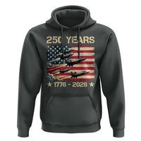 USA 250 Years 1776 2026 Patriotic Jets Trail American Flag Hoodie