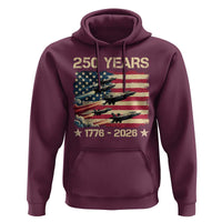 USA 250 Years 1776 2026 Patriotic Jets Trail American Flag Hoodie
