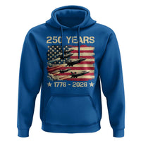 USA 250 Years 1776 2026 Patriotic Jets Trail American Flag Hoodie