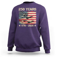 USA 250 Years 1776 2026 Patriotic Jets Trail American Flag Sweatshirt