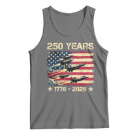 USA 250 Years 1776 2026 Patriotic Jets Trail American Flag Tank Top