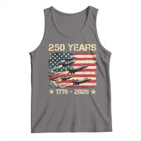 USA 250 Years 1776 2026 Patriotic Jets Trail American Flag Tank Top