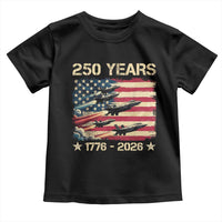 USA 250 Years 1776 2026 Patriotic Jets Trail American Flag Toddler T Shirt