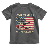 USA 250 Years 1776 2026 Patriotic Jets Trail American Flag Toddler T Shirt