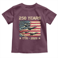 USA 250 Years 1776 2026 Patriotic Jets Trail American Flag Toddler T Shirt