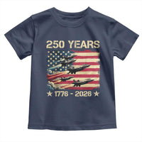 USA 250 Years 1776 2026 Patriotic Jets Trail American Flag Toddler T Shirt