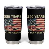 USA 250 Years 1776 2026 Patriotic Jets Trail American Flag Tumbler Cup
