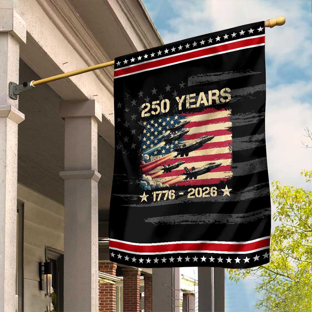 USA 250 Years 1776 2026 Patriotic Jets Trail American Flag Patriotic Garden Flag