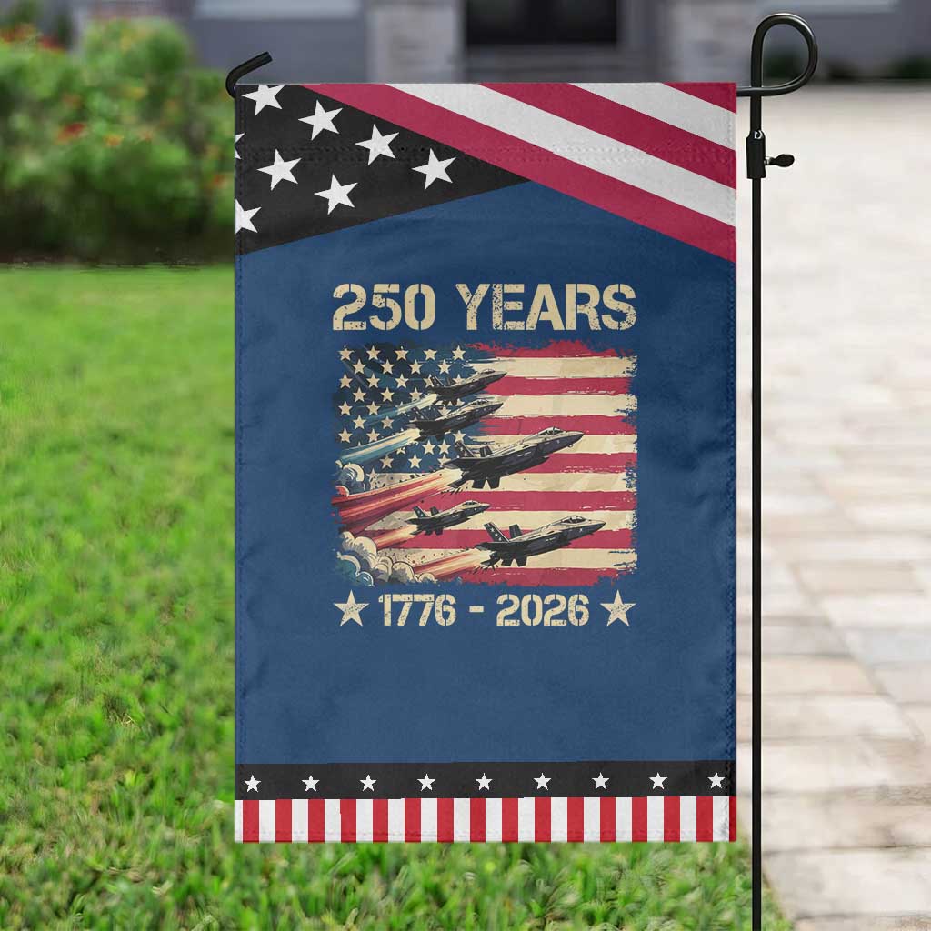 USA 250 Years 1776 2026 Patriotic Jets Trail American Flag Patriotic Garden Flag