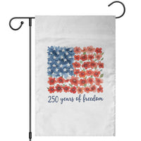 US 250 Years Of Freedom Garden Flag Retro Flower American Flag