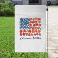 US 250 Years Of Freedom Garden Flag Retro Flower American Flag