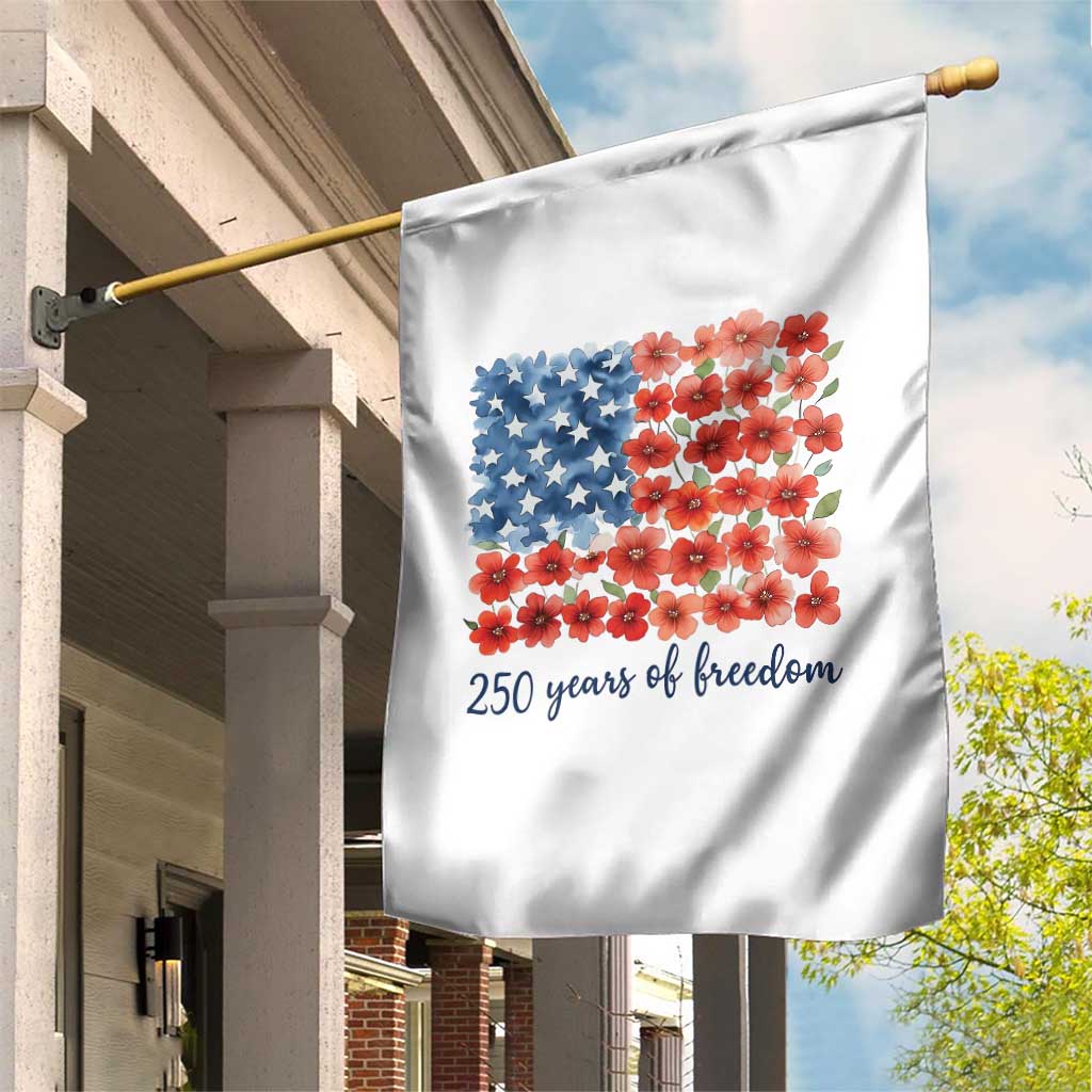 US 250 Years Of Freedom Garden Flag Retro Flower American Flag