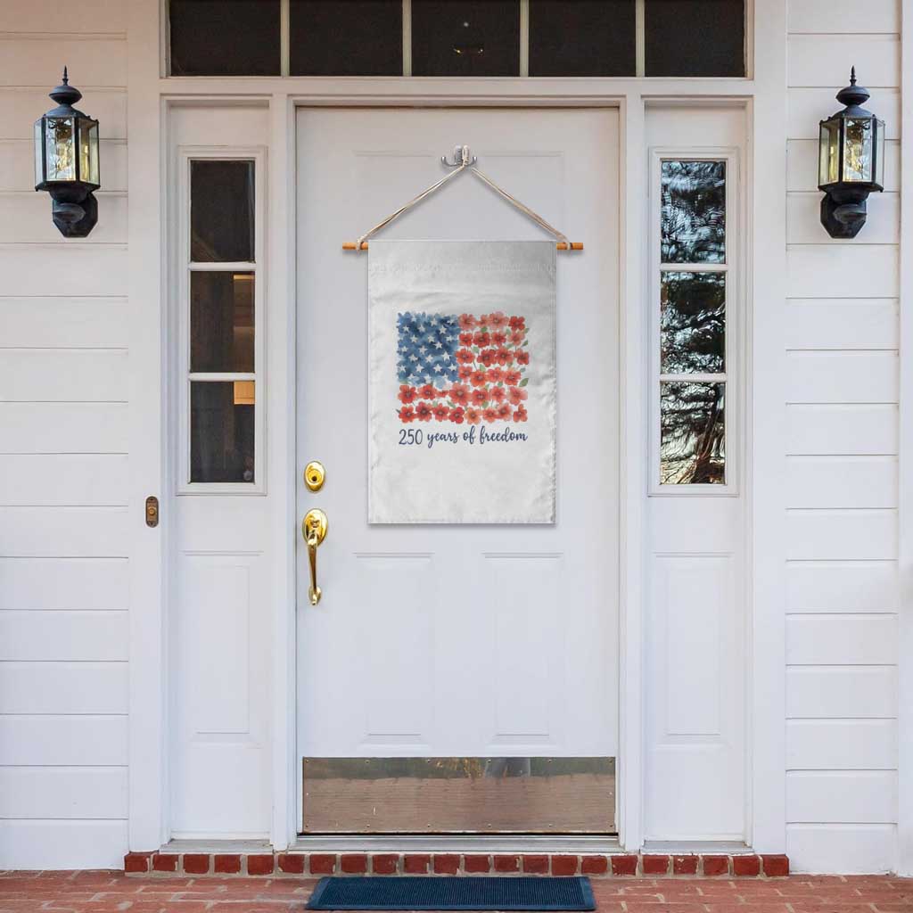 US 250 Years Of Freedom Garden Flag Retro Flower American Flag