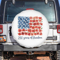 US 250 Years Of Freedom Spare Tire Cover Retro Flower American Flag
