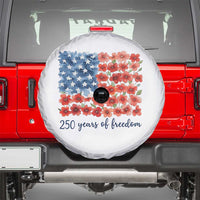 US 250 Years Of Freedom Spare Tire Cover Retro Flower American Flag