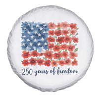 US 250 Years Of Freedom Spare Tire Cover Retro Flower American Flag