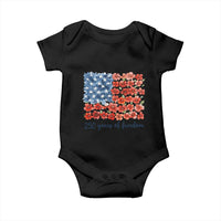 US 250 Years Of Freedom Baby Onesie Retro Flower American Flag