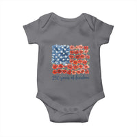 US 250 Years Of Freedom Baby Onesie Retro Flower American Flag