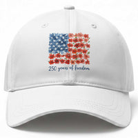 US 250 Years Of Freedom Baseball Cap Retro Flower American Flag