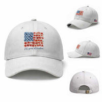 US 250 Years Of Freedom Baseball Cap Retro Flower American Flag