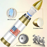 US 250 Years Of Freedom Bullet Tumbler Retro Flower American Flag