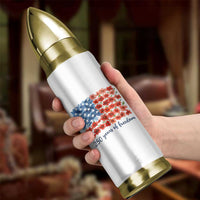US 250 Years Of Freedom Bullet Tumbler Retro Flower American Flag