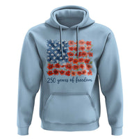 US 250 Years Of Freedom Hoodie Retro Flower American Flag
