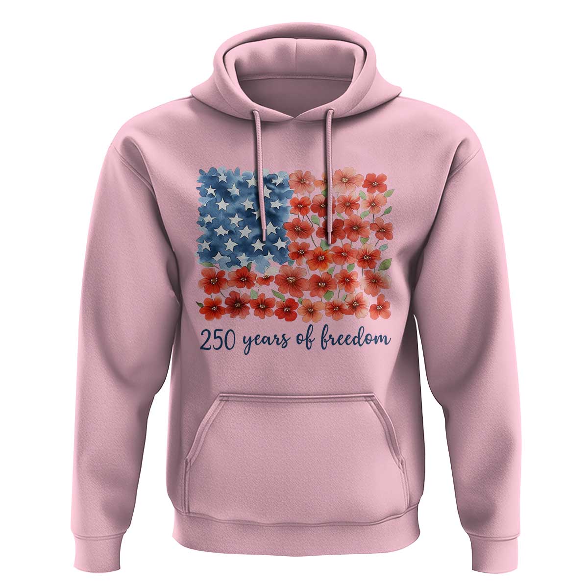 US 250 Years Of Freedom Hoodie Retro Flower American Flag