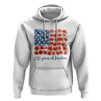 US 250 Years Of Freedom Hoodie Retro Flower American Flag