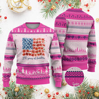 US 250 Years Of Freedom Ugly Christmas Sweater Retro Flower American Flag