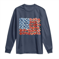US 250 Years Of Freedom Long Sleeve Shirt Retro Flower American Flag