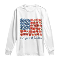 US 250 Years Of Freedom Long Sleeve Shirt Retro Flower American Flag