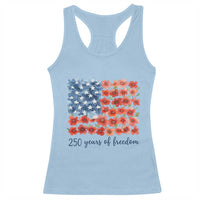 US 250 Years Of Freedom Racerback Tank Top Retro Flower American Flag